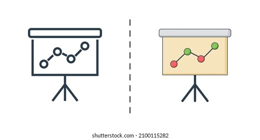 Graph icon, black and color, vector icon designed in filled, outline, line and stroke style can be used for web, mobile...