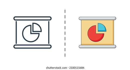 Graph icon, black and color, vector icon designed in filled, outline, line and stroke style can be used for web, mobile...