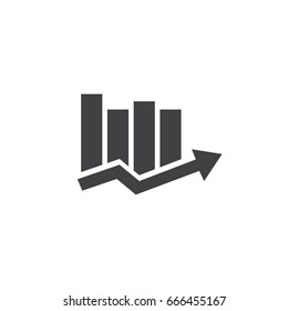 Graph icon in black on a white background. Vector illustration