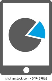 Graph icon, blue and grey
