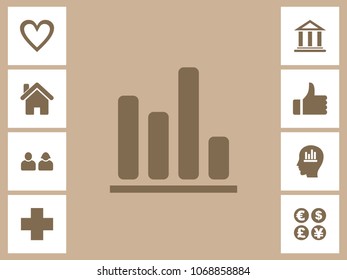 Graph Icon With Bonus Icons. Eps-10.