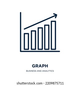graph icon from business and analytics collection. Thin linear graph, business, computer outline icon isolated on white background. Line vector graph sign, symbol for web and mobile