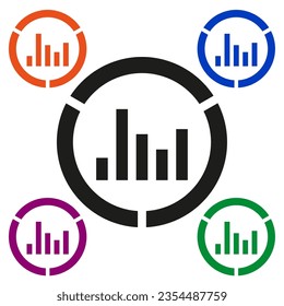 Graph icon. Business icons set of colors. Vector illustration. EPS 10.