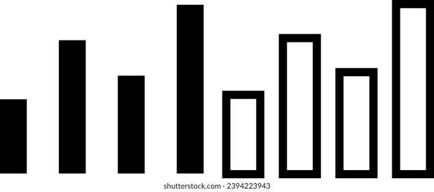graph icon, chart diagram sign symbol, glyph and line style. Vector illustration