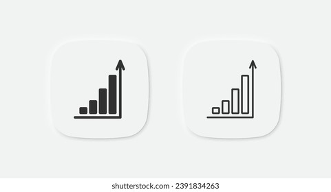Icono de gráfico. Signo de crecimiento del gráfico. Símbolo del diagrama. Iconos de progreso de flecha. Signo aislado del vector.