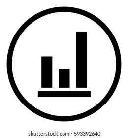 Graph icon in circle on white background