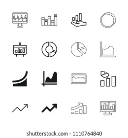 Graph icon. collection of 16 graph filled and outline icons such as chart, pie chart. editable graph icons for web and mobile.