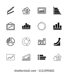 Graph icon. collection of 16 graph filled and outline icons such as pie chart, dolar growth, chart. editable graph icons for web and mobile.
