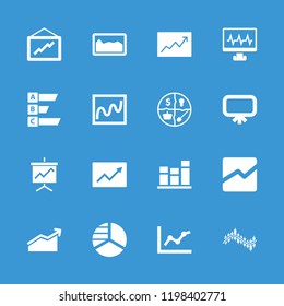 Graph icon. collection of 16 graph filled icons such as board, pie chart, chart, statistic, marketing, heartbeat. editable graph icons for web and mobile.