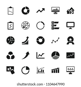 Graph icon. collection of 25 graph filled icons such as chart, pie chart, medal, arrow up, clipboard with chart, statistic, marketing. editable graph icons for web and mobile.
