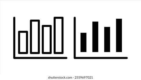 Graph Icon collection in filled and stroke style.