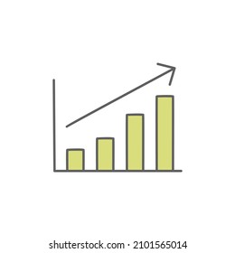 Graph  Icon in color icon, isolated on white background 