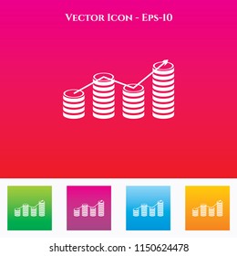 Graph Icon in Colored Square box. eps-10