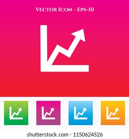 Graph Icon in Colored Square box. eps-10