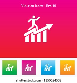 Graph Icon in Colored Square box. eps-10