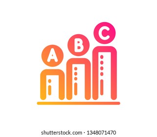 Graph icon. Column chart sign. Ab test diagram symbol. Classic flat style. Gradient graph chart icon. Vector