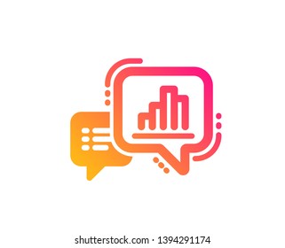 Graph icon. Column chart sign. Growth diagram symbol. Classic flat style. Gradient graph chart icon. Vector