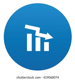 Graph icon design on blue background,vector