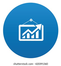 Graph icon design on blue background,vector