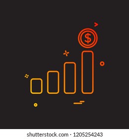 Graph icon design vector