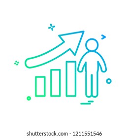 Graph icon design vector