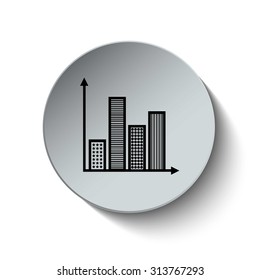 Graph icon. Diagram. Chart. Business graph. Business and Finance Infographic. Button. Vector. Illustration.