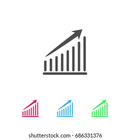Graph icon flat. Color pictogram on white background. Vector illustration symbol and bonus icons