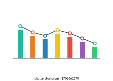 Graph icon flat style. Business concept