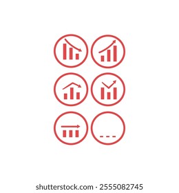 Graph icon in flat style. Diagram illustration on white isolated background. Chart business concept. Creative illustration concept symbol for financial report or analysis