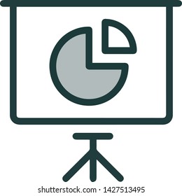 Graph icon flat style illustration isolated on white background