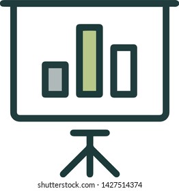 Graph icon flat style illustration isolated on white background
