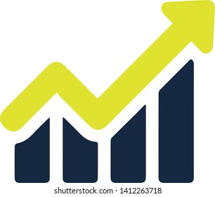 Graph icon flat style isolated on white background