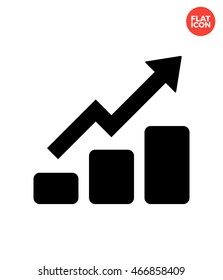 Graph Up Icon Flat Style Isolated Vector Illustration