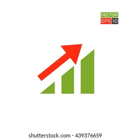 Graph icon.  Flat Vector illustration