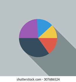 Graph icon. Flat vector related icon with long shadow for web and mobile applications. It can be used as - logo, pictogram, icon, infographic element. Vector Illustration.