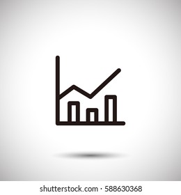 Graph icon. Growing infographic vector
