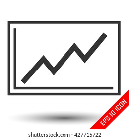 Graph Icon. Growing line on graph. Increasing of volume logo isolated on white background.