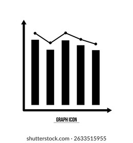 Graph icon. growth and decline of company profits Isolated vector icon. Company performance indicator. Growing graph icon graph sign. Diagram of increasing and decreasing profits in eps 10.