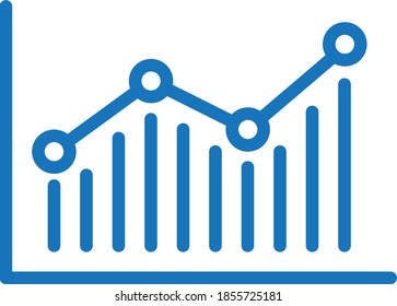 graph icon. growth icon vector (blue version) 