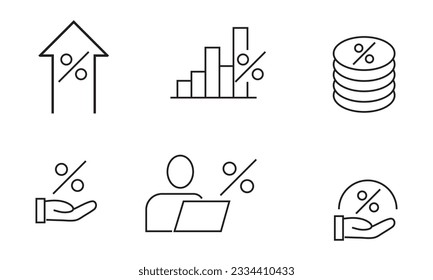 graph icon. hand drawn icons set. Bank icon set. Bank loan icons set. Percentage icon sets. Corporate finance officials icon set.