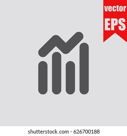 Graph icon infographic isolated in flat style.Vector illustration.