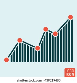 Graph icon isolated. Business diagram symbol. Vector illustration