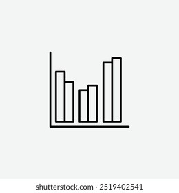 Ícone de gráfico isolado no plano de fundo branco