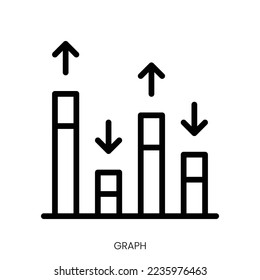 graph icon. Line Art Style Design Isolated On White Background