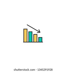 graph icon line design. Business icon vector illustration
