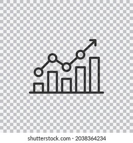 Graph icon line symbol isolated on transparent background. Premium quality isolated statistics element in trendy style.
