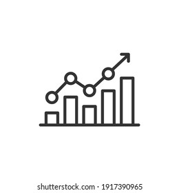 Graph icon line symbol. Premium quality isolated statistics element in trendy style.