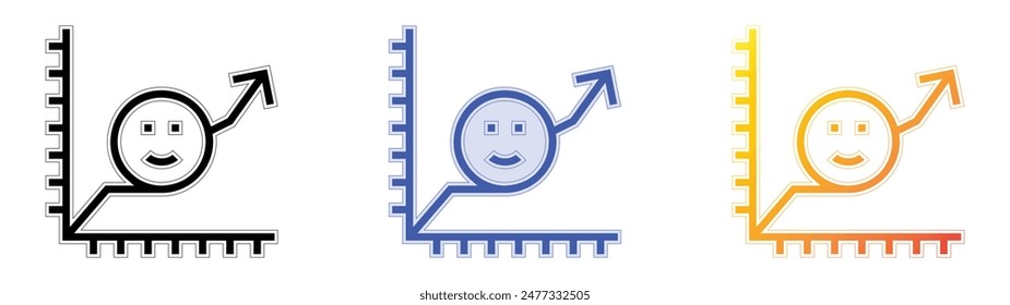 graph icon. Linear, Blue Fill and Gradient Style Design Isolated On White Background