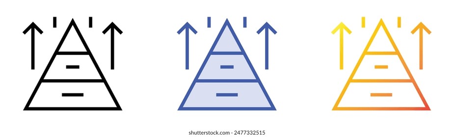 icono de gráfico. Diseño de estilo de relleno lineal, azul y degradado aislado sobre fondo blanco