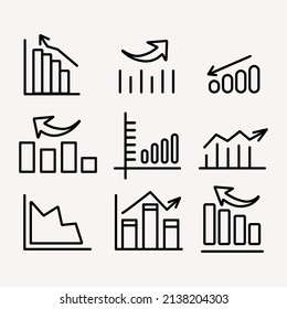 Icono de gráfico o logotipo símbolo de signo aislado ilustración vectorial - Colección de iconos vectoriales de estilo negro de alta calidad